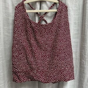 Buffbunny Long Line Crop Top Sports Bra in Red Bossy Print